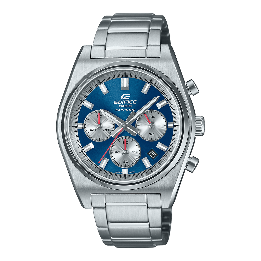 Casio Edifice Chronograph Blue Dial Silver Stainless Steel Strap Men's Watch EFB-730D-2AV - view 1
