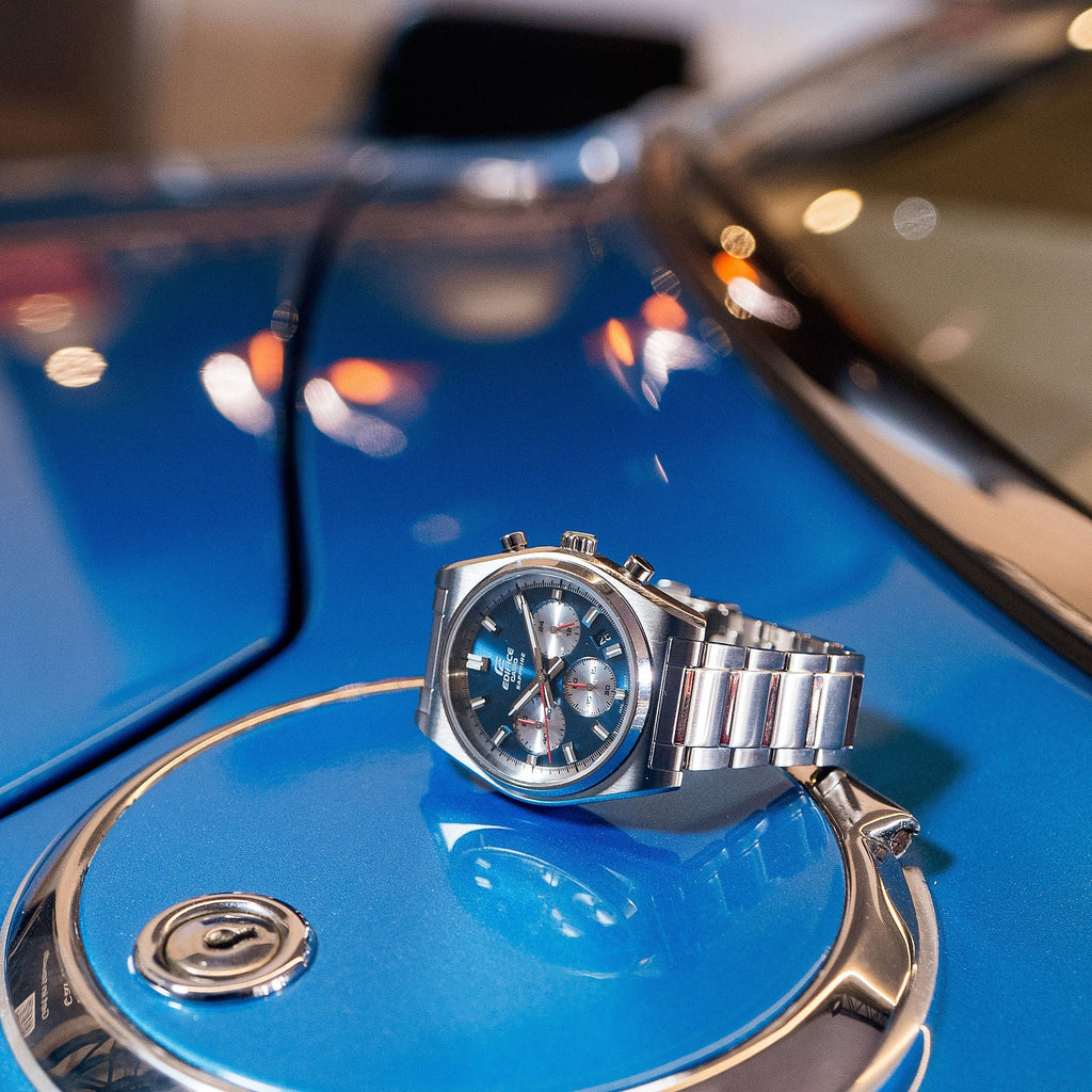 Casio Edifice Chronograph Blue Dial Silver Stainless Steel Strap Men's Watch EFB-730D-2AV - view 3