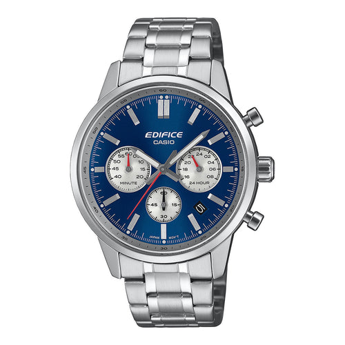 Casio Edifice Chronograph Blue Dial Silver Stainless Steel Strap Men's Watch EFR-575D-2A - view 1