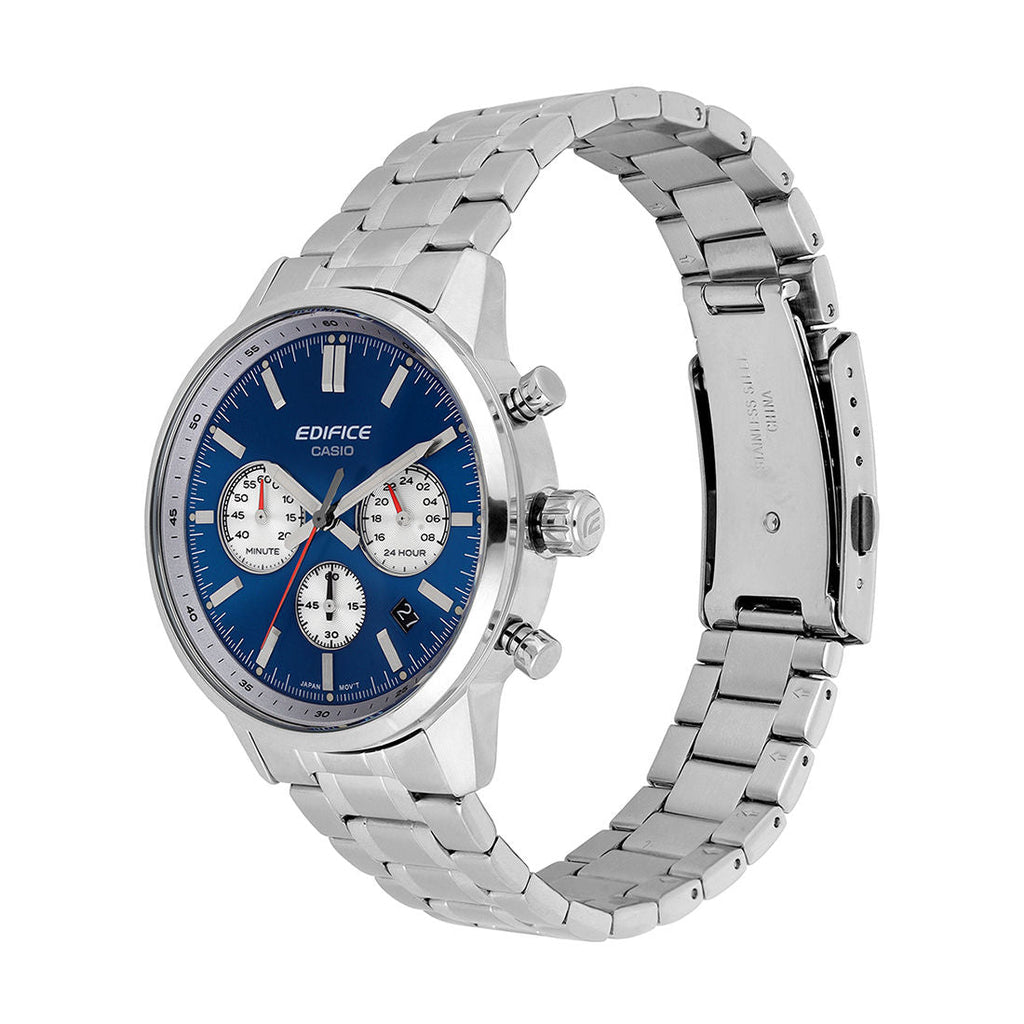 Casio Edifice Chronograph Blue Dial Silver Stainless Steel Strap Men's Watch EFR-575D-2A - view 2
