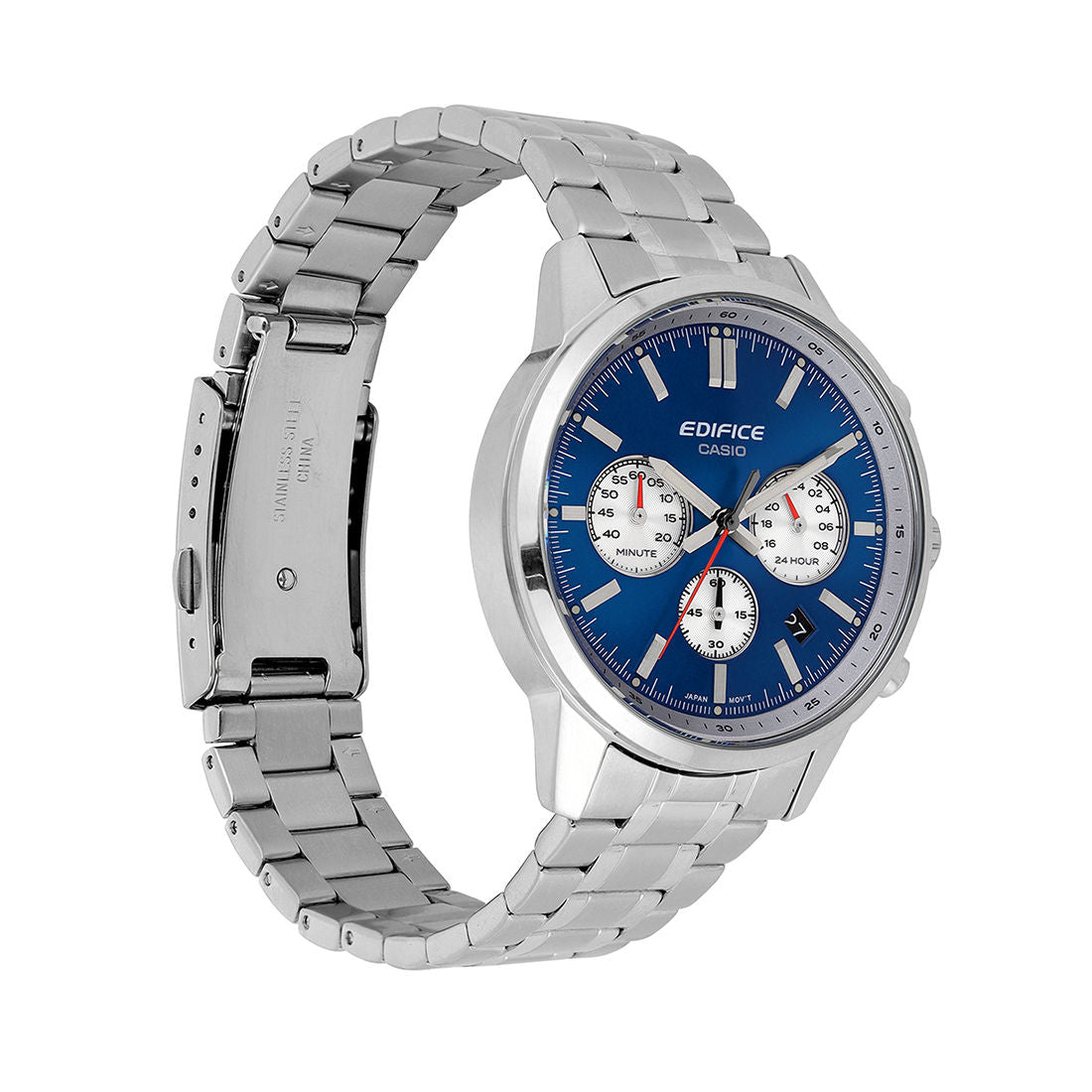 Casio Edifice Chronograph Blue Dial Silver Stainless Steel Strap Men's Watch EFR-575D-2A - view 3