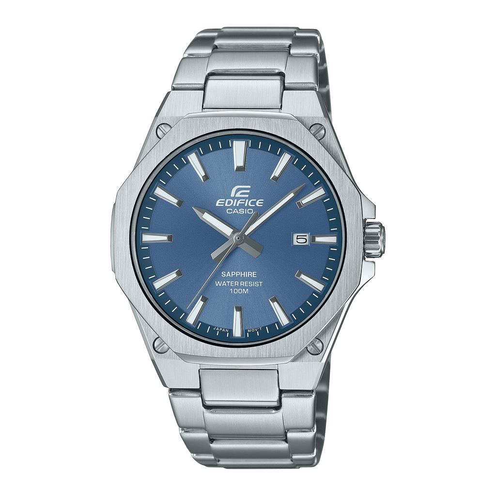 Casio Edifice Slim Blue Dial Silver Stainless Steel Strap Men's Watch EFR-S108D-2AV - view 1
