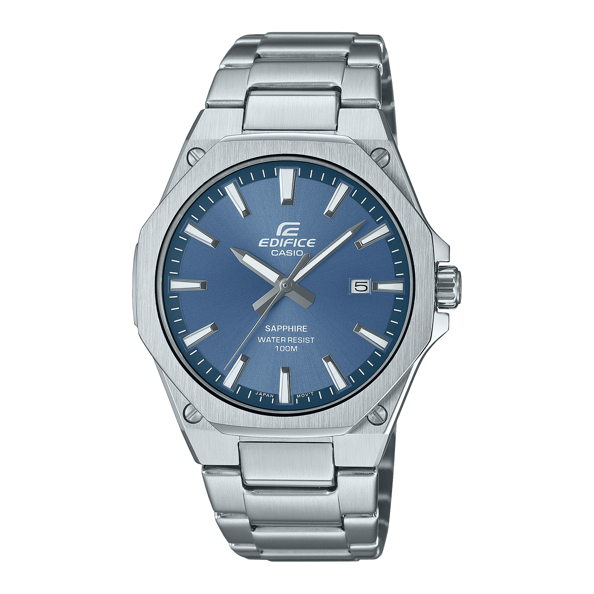 Casio Edifice Slim Blue Dial Silver Stainless Steel Strap Men's Watch EFR-S108D-2AV - view 1
