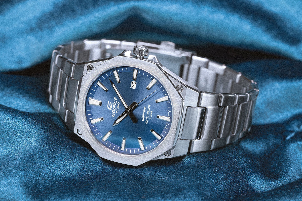 Casio Edifice Slim Blue Dial Silver Stainless Steel Strap Men's Watch EFR-S108D-2AV - view 3