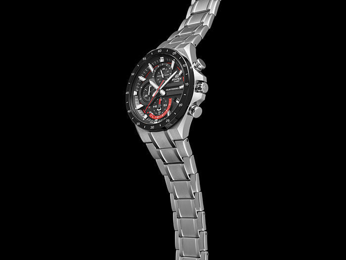 Casio Edifice Solar Chronograph Black Dial Silver Stainless Steel Strap Men's Watch EQS-920DB-1AV - view 5