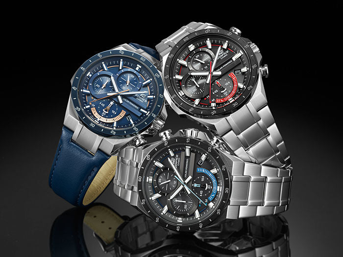 Casio Edifice Solar Chronograph Black Dial Silver Stainless Steel Strap Men's Watch EQS-920DB-1AV - view 7
