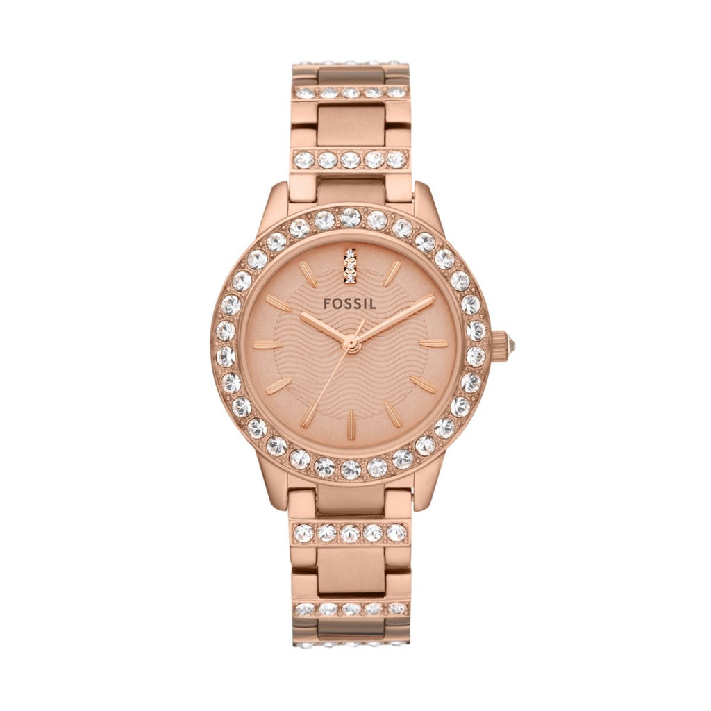 Fossil Jesse Rose Gold Dial Rose Gold-Tone Stainless Steel Strap Women's Watch ES3020 - view 1