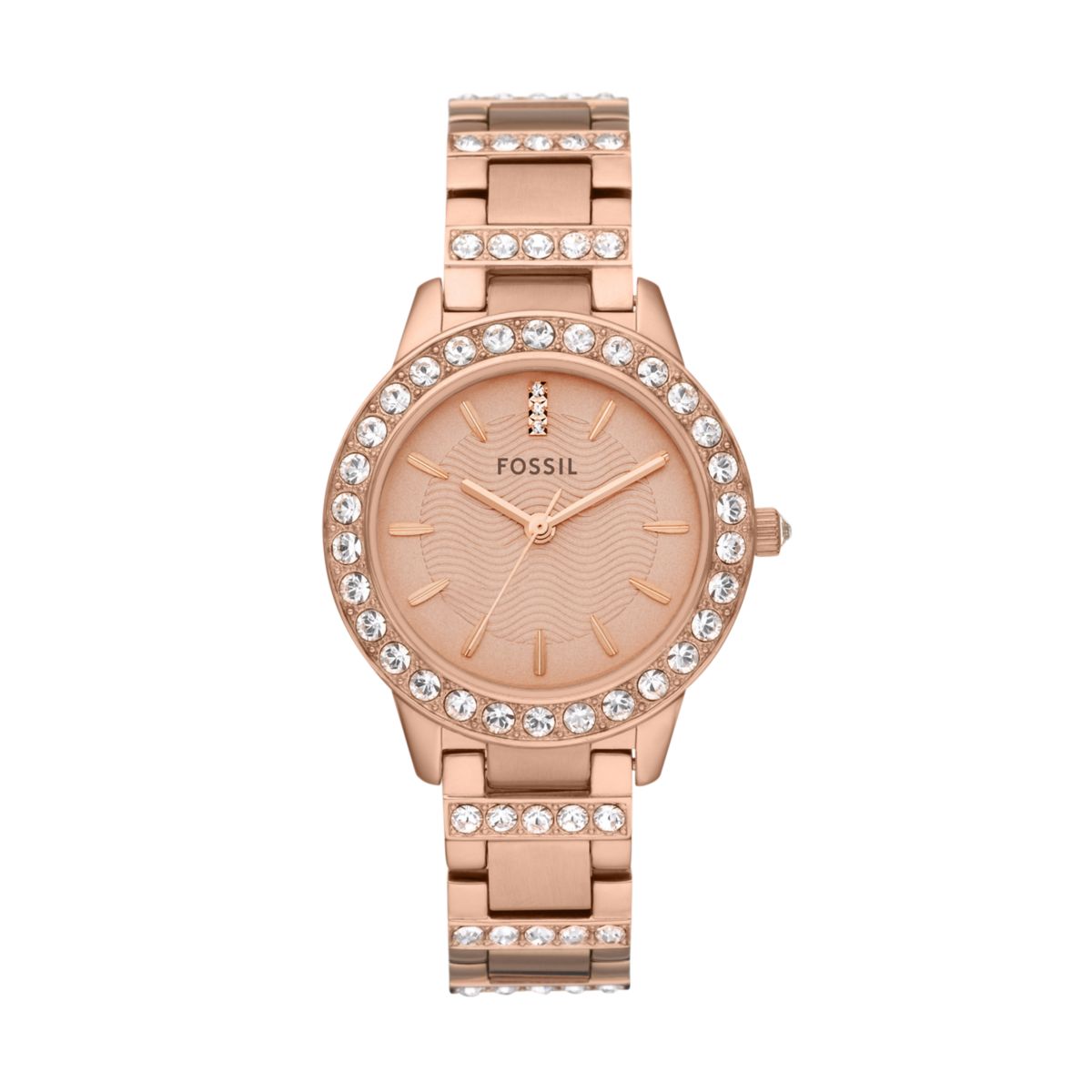 Fossil Jesse Rose Gold Dial Rose Gold-Tone Stainless Steel Strap Women's Watch ES3020 - view 1