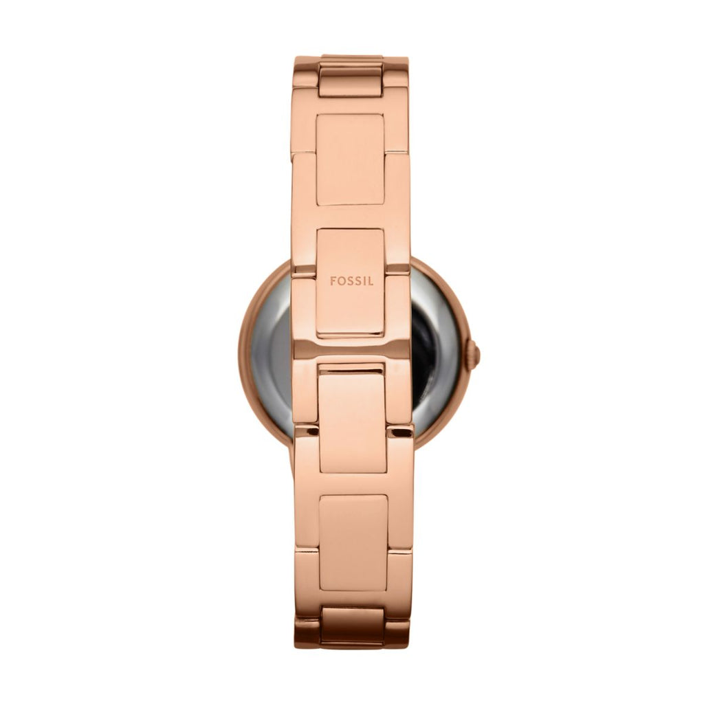 Fossil Virginia Silver Dial Rose Gold-Tone Stainless Steel Strap Women's Watch ES3284 - view 2