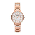 Fossil Virginia Silver Dial Rose Gold-Tone Stainless Steel Strap Women's Watch ES3284 - view 1