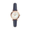 Fossil Carlie Mini White Mother-of-Pearl Dial Navy Leather Strap Kids' Watch ES4502 - view 1