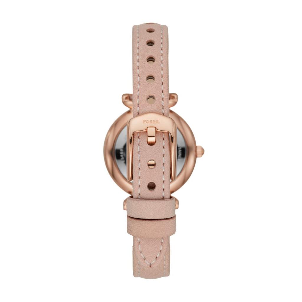 Fossil Carlie Mini White Mother-of-Pearl Dial Blush Leather Strap Women's Watch ES4699 - view 2