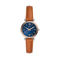 Fossil Carlie Mini Blue Dial Tan Leather Strap Kids' Watch ES4701 - view 1