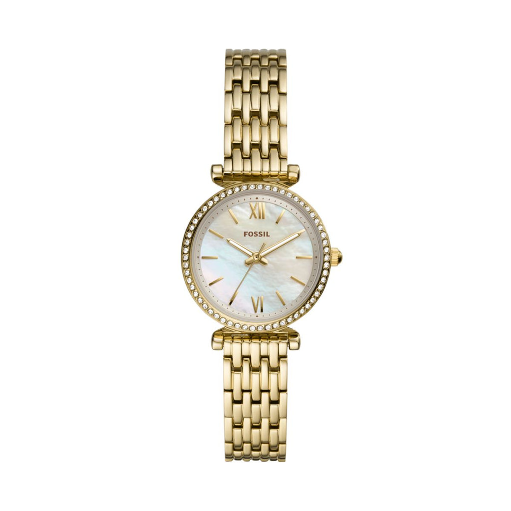 Fossil Carlie Mini Mother-of-Pearl Dial Gold-Tone Stainless Steel Women's Watch ES4735 - view 1