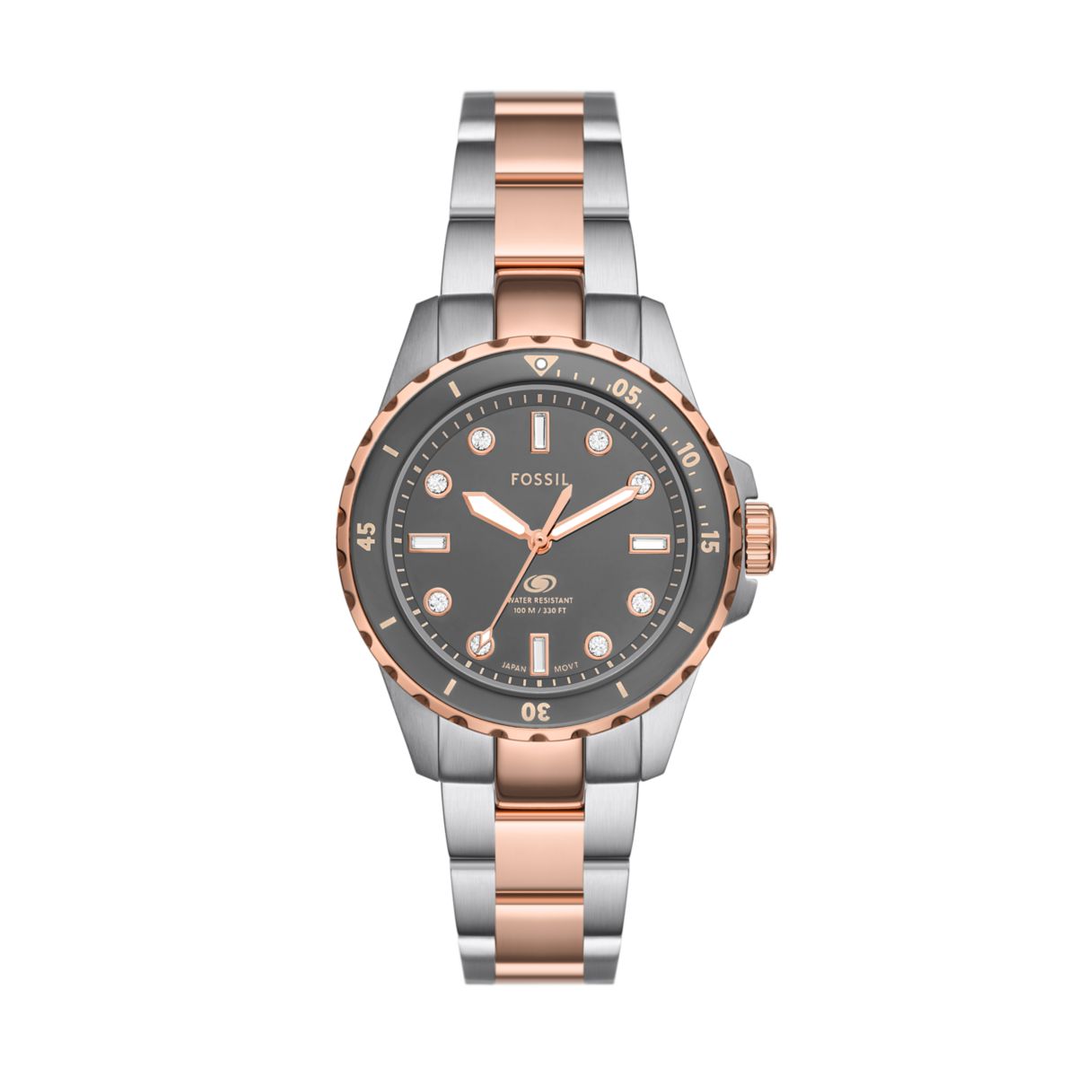 Fossil Blue Dive Grey Dial Two-Tone Stainless Steel Strap Women's Watch ES5348 - view 1