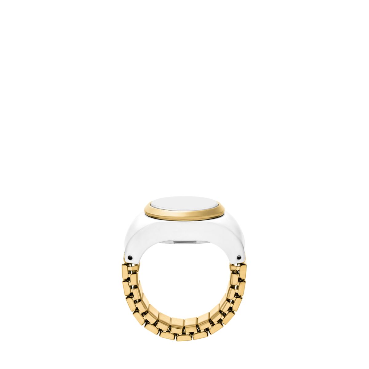 Fossil Watch Ring Two-Hand White Enamel Gold-Tone Stainless Steel Women's ES5412 - view 4