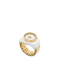 Fossil Watch Ring Two-Hand White Enamel Gold-Tone Stainless Steel Women's ES5412 - view 1