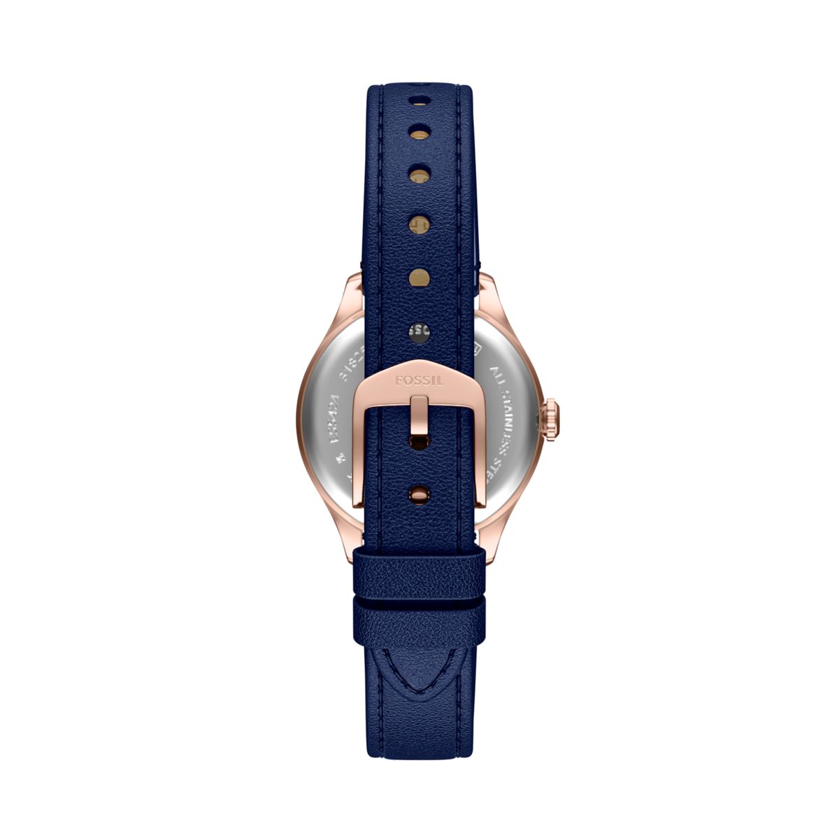 Fossil Gilmore Navy Blue Dial Navy Leather Strap Women's Watch ES5424 - view 2