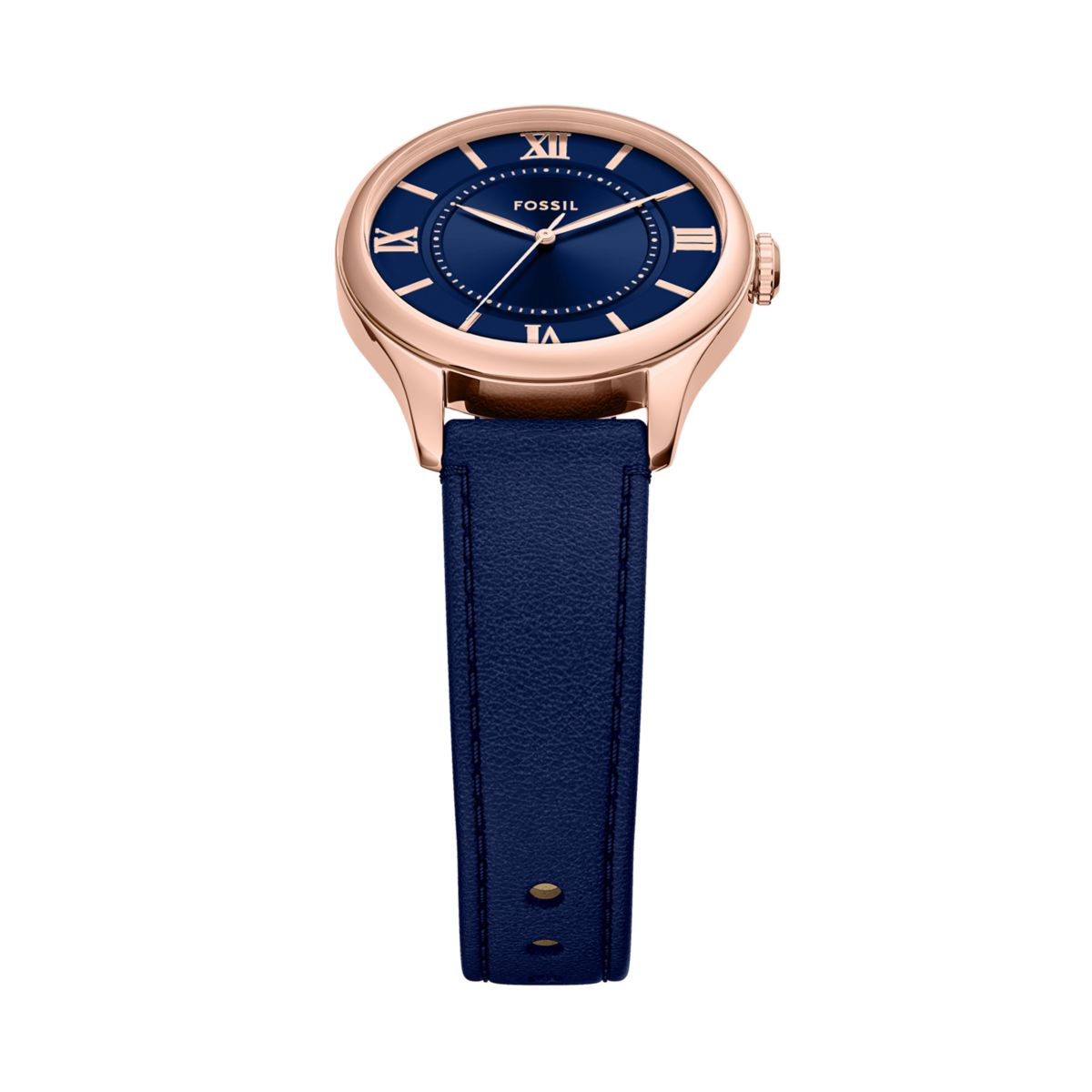 Fossil Gilmore Navy Blue Dial Navy Leather Strap Women's Watch ES5424 - view 4