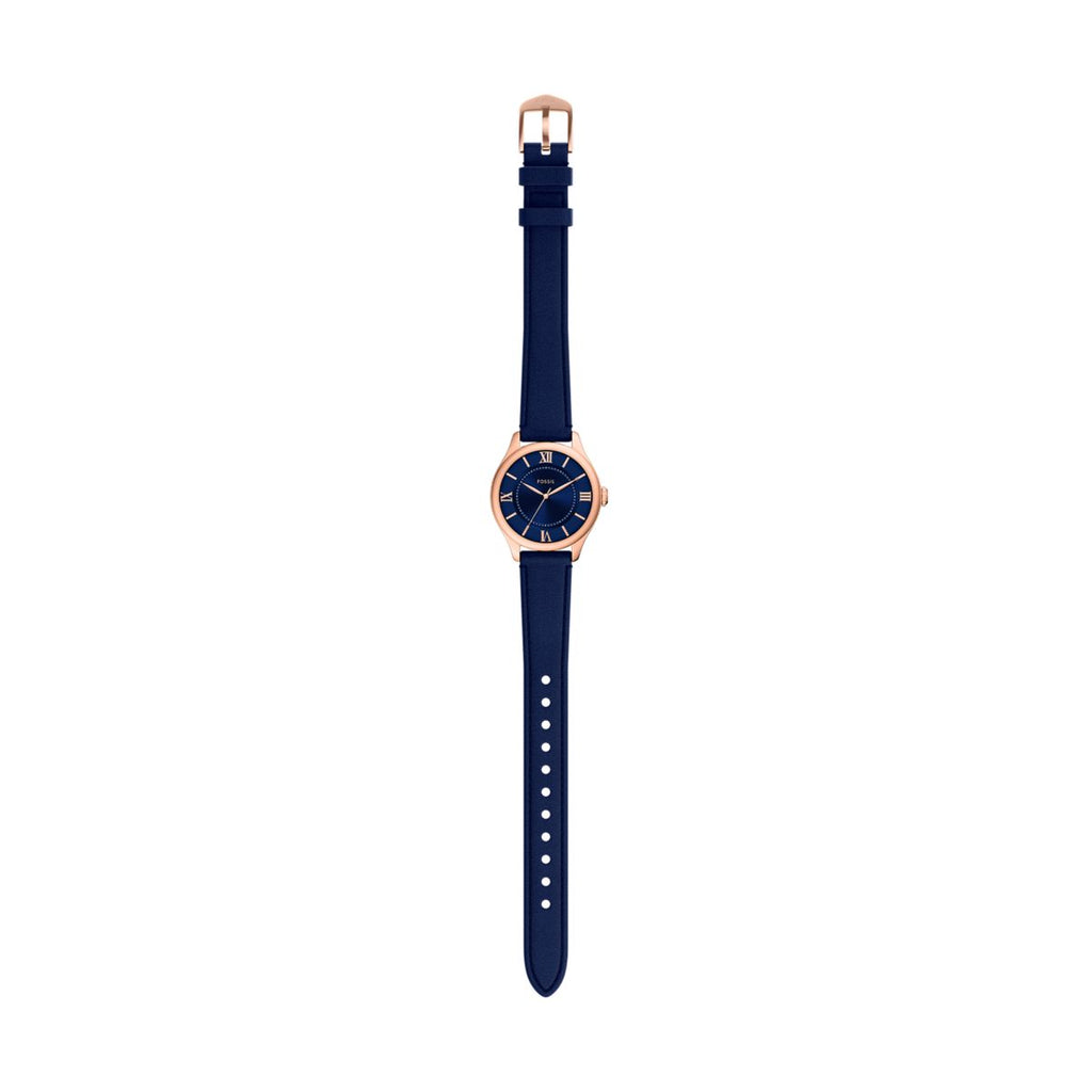Fossil Gilmore Navy Blue Dial Navy Leather Strap Women's Watch ES5424 - view 7