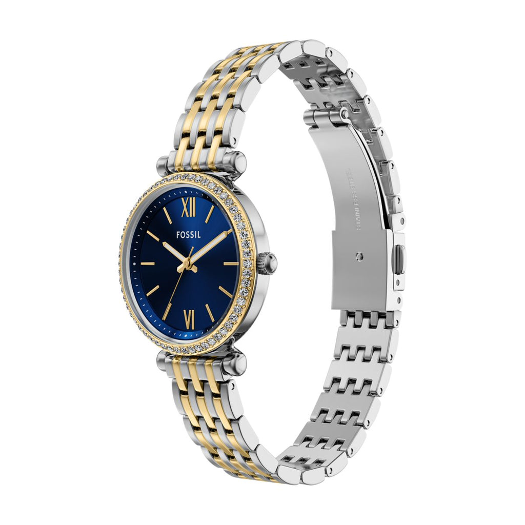 Fossil Carlie Mini Blue Dial Two-Tone Stainless Steel Strap Women's Watch ES5438 - view 6