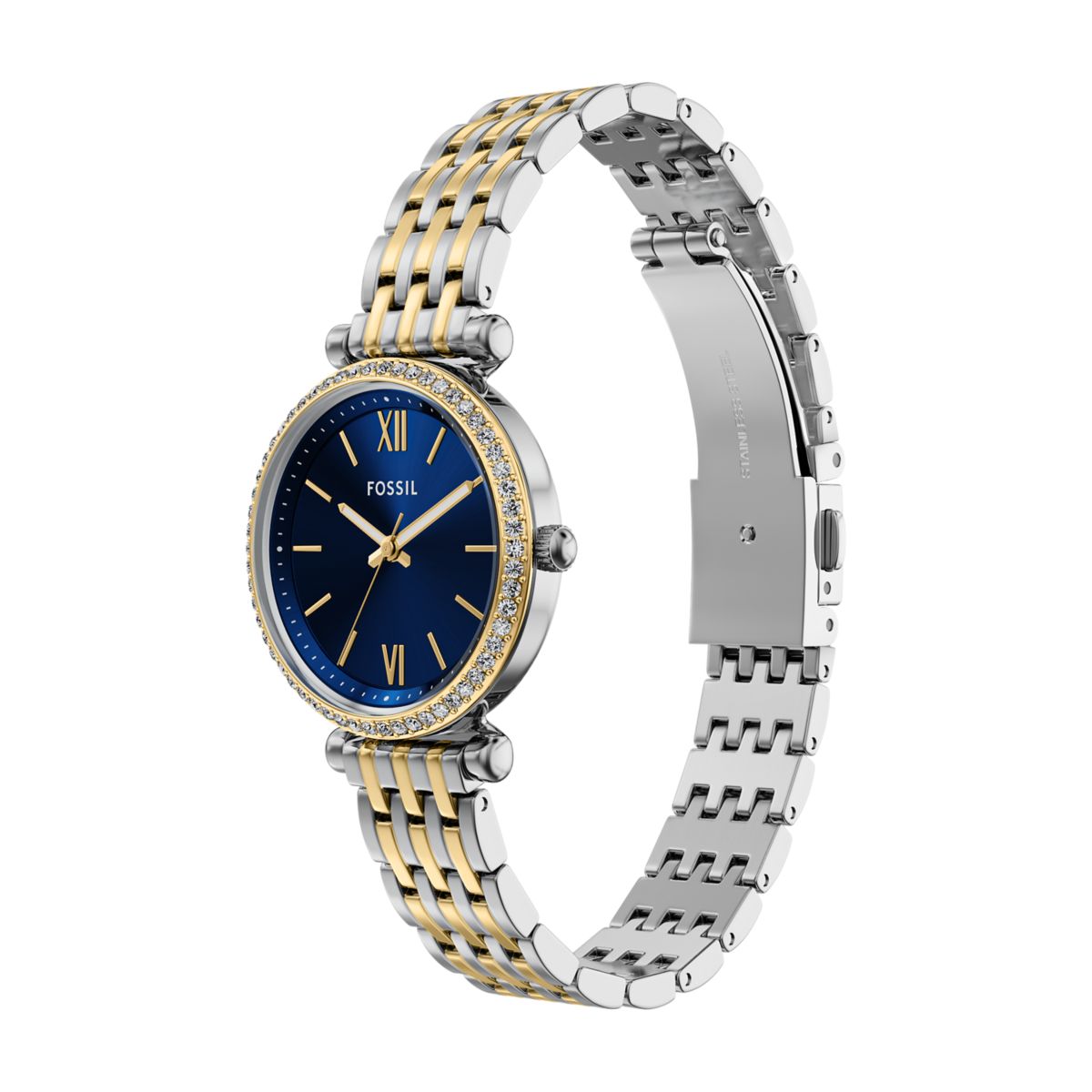 Fossil Carlie Mini Blue Dial Two-Tone Stainless Steel Strap Women's Watch ES5438 - view 6