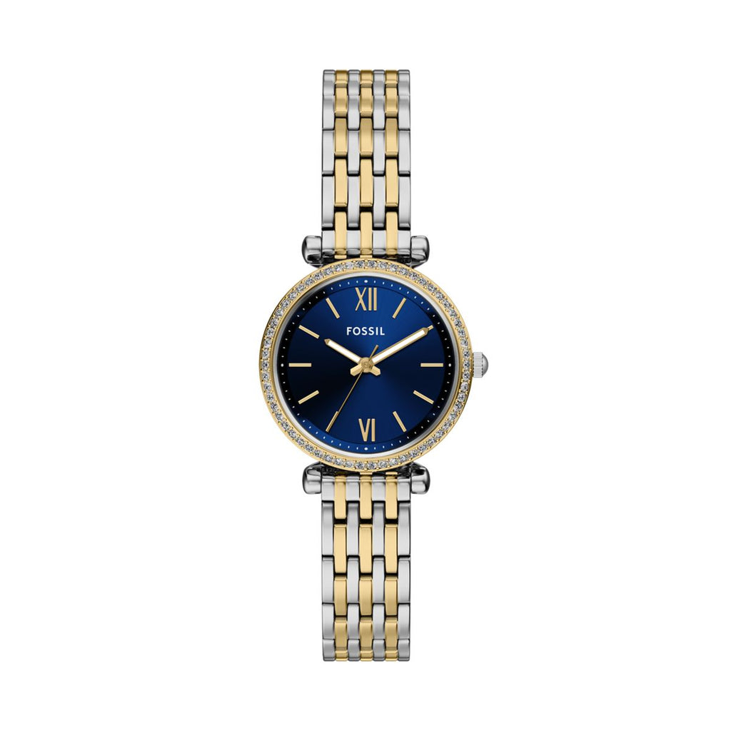 Fossil Carlie Mini Blue Dial Two-Tone Stainless Steel Strap Women's Watch ES5438 - view 1
