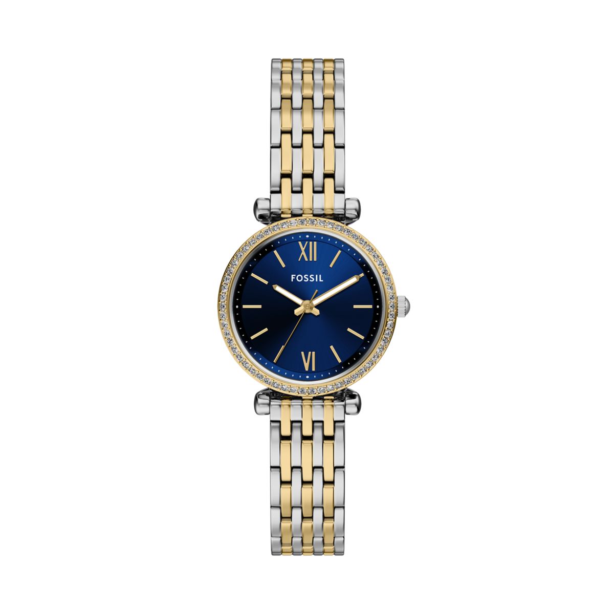 Fossil Carlie Mini Blue Dial Two-Tone Stainless Steel Strap Women's Watch ES5438 - view 1