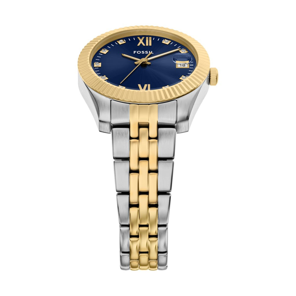 Fossil Scarlette Blue Dial Two-Tone Stainless Steel Strap Women's Watch ES5443 - view 4