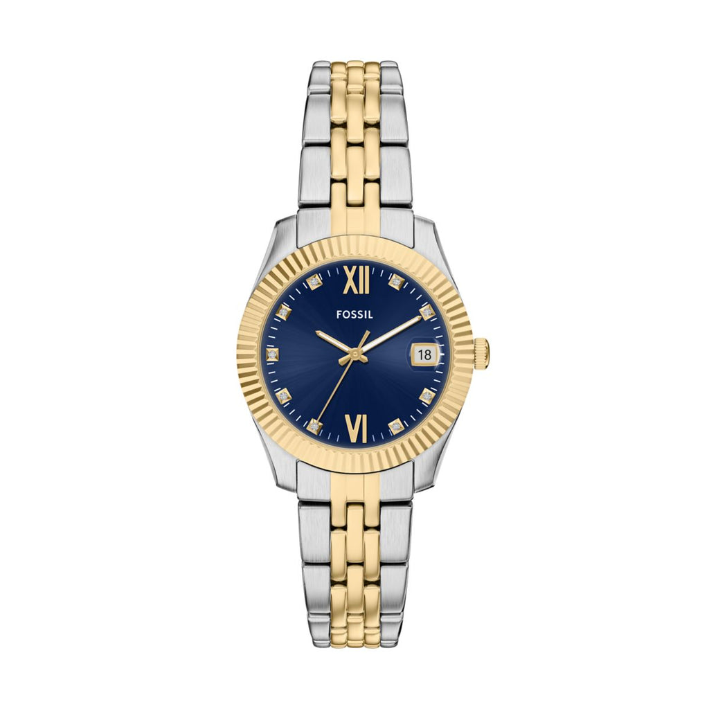 Fossil Scarlette Blue Dial Two-Tone Stainless Steel Strap Women's Watch ES5443 - view 1