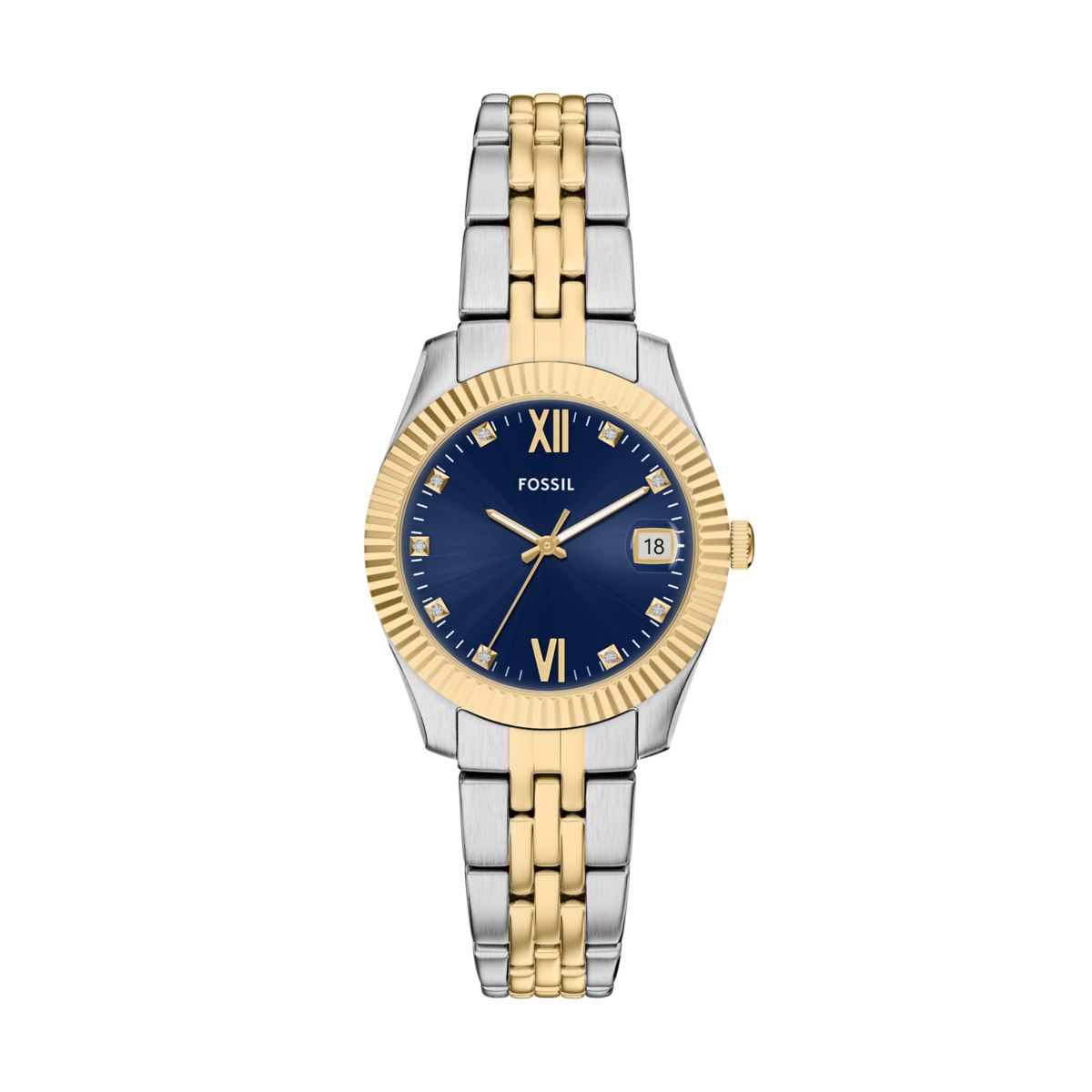 Fossil Scarlette Blue Dial Two-Tone Stainless Steel Strap Women's Watch ES5443 - view 1