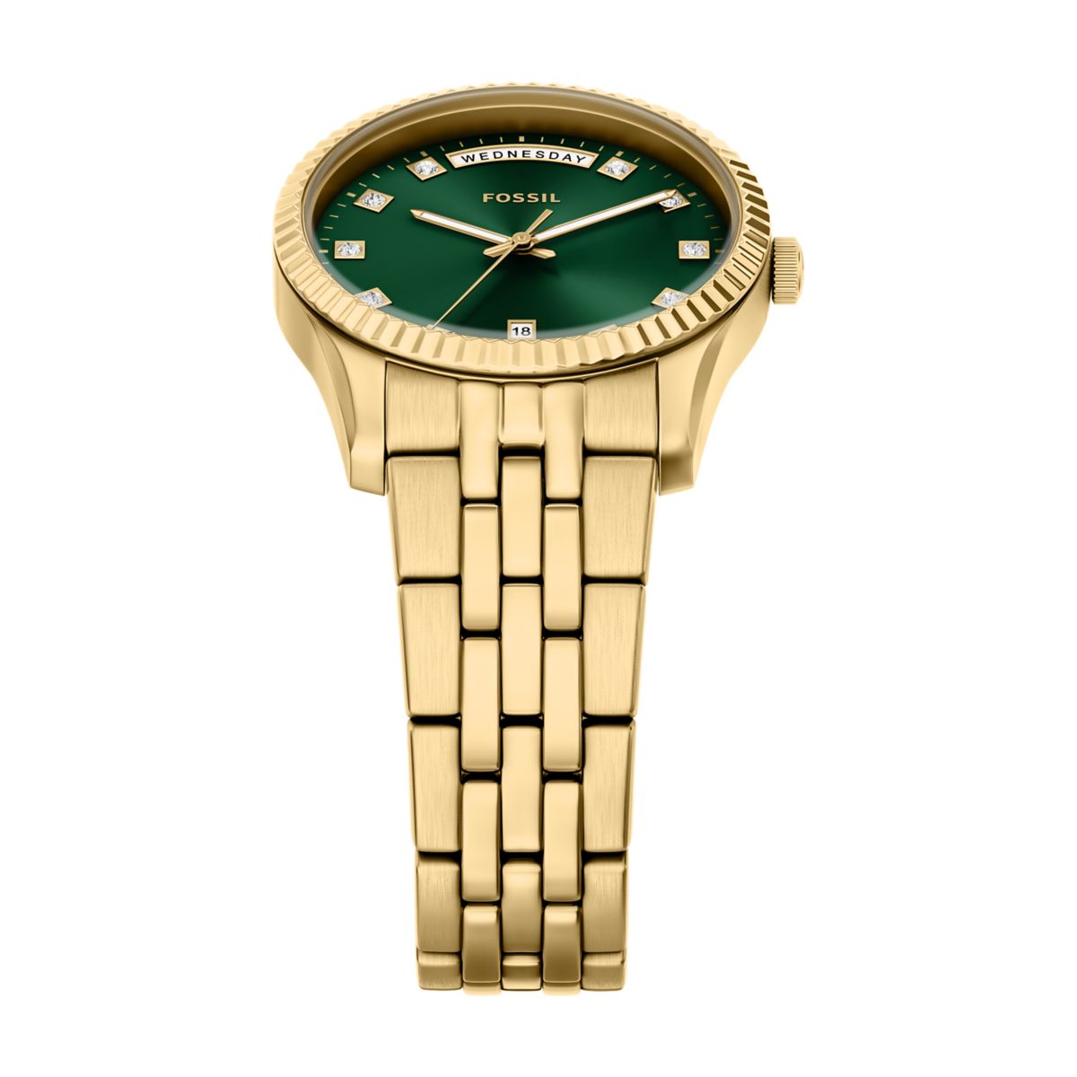 Fossil Scarlette Green Dial Gold-Tone Stainless Steel Strap Women's Watch ES5460 - view 4