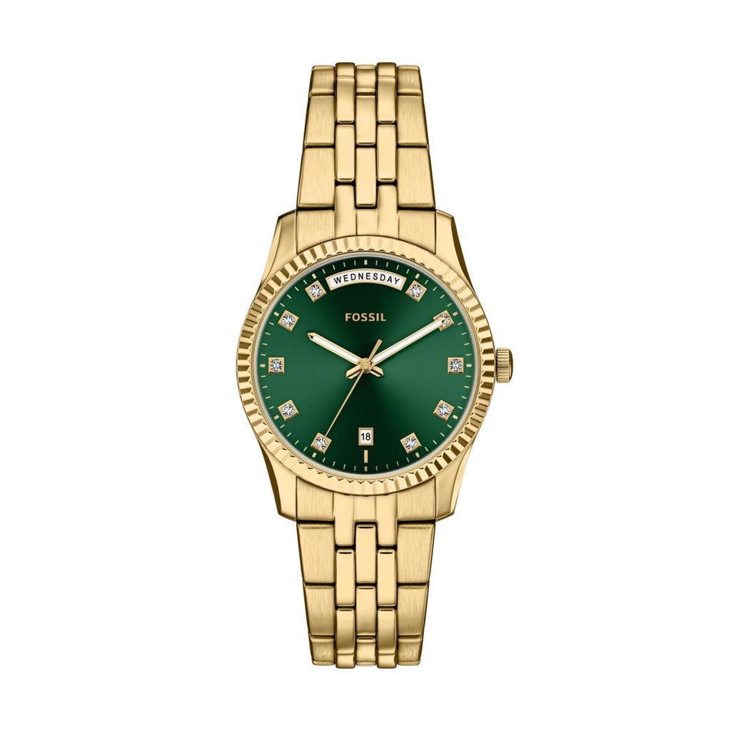 Fossil Scarlette Green Dial Gold-Tone Stainless Steel Strap Women's Watch ES5460 - view 1