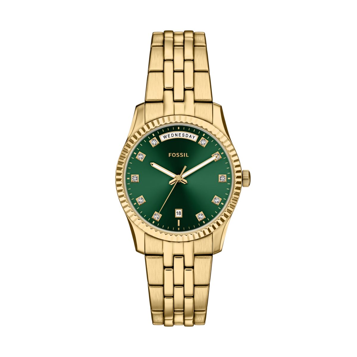 Fossil Scarlette Green Dial Gold-Tone Stainless Steel Strap Women's Watch ES5460 - view 1
