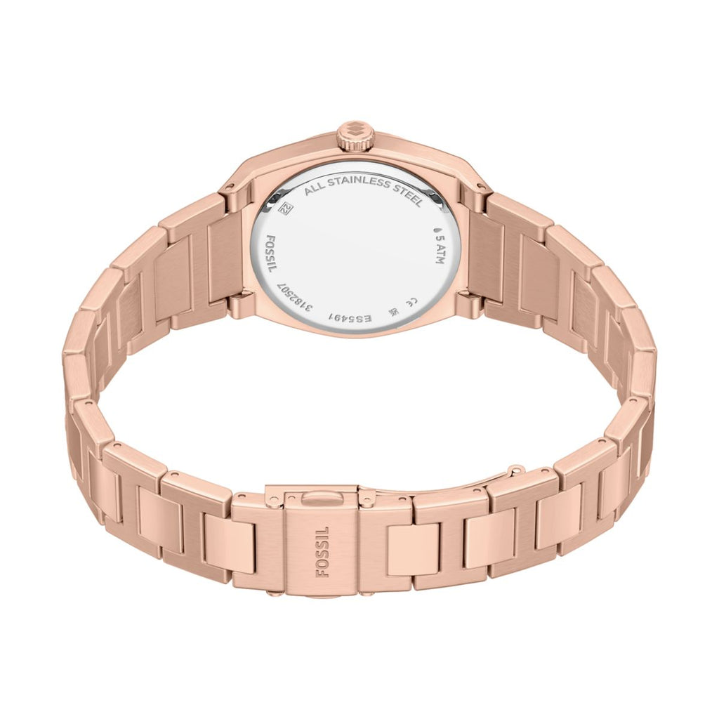 Fossil Everett Rose Gold Dial Rose Gold-Tone Stainless Steel Strap Women's Watch ES5491 - view 5