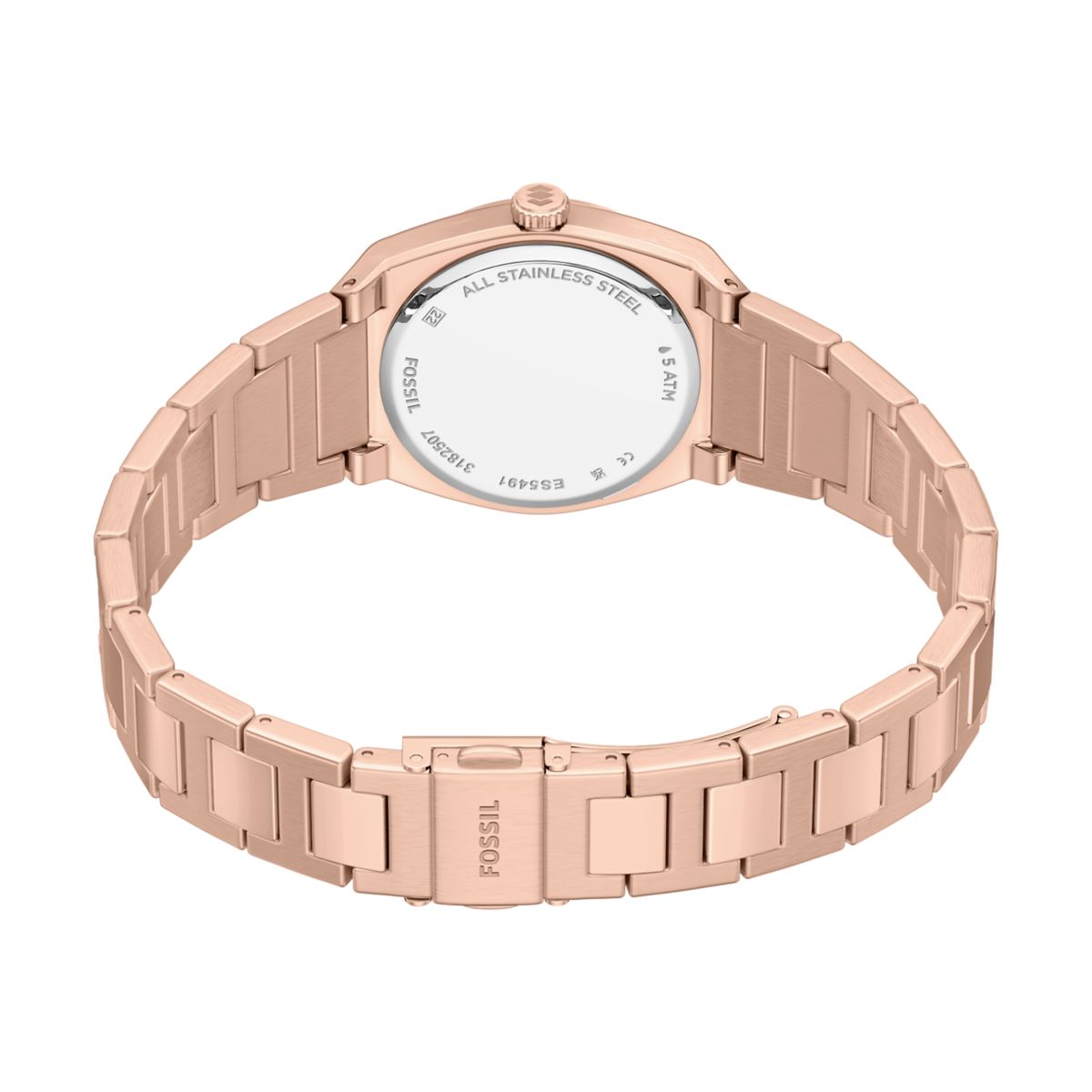 Fossil Everett Rose Gold Dial Rose Gold-Tone Stainless Steel Strap Women's Watch ES5491 - view 5