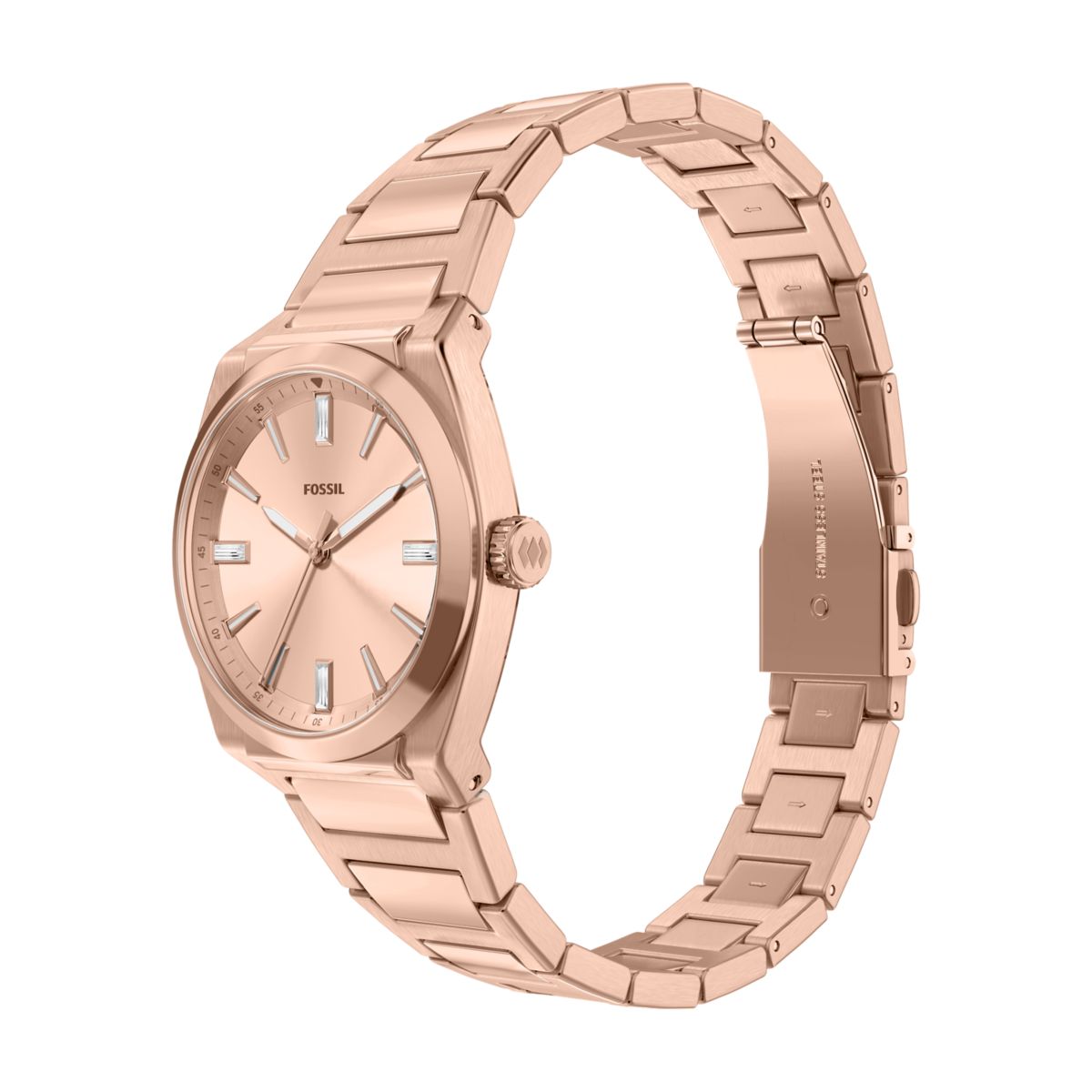 Fossil Everett Rose Gold Dial Rose Gold-Tone Stainless Steel Strap Women's Watch ES5491 - view 6