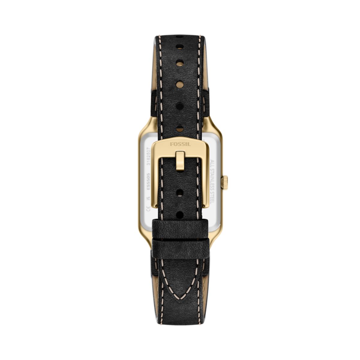 Fossil Raquel Cream Dial Black Leather Strap Women's Watch ES5505 - view 2