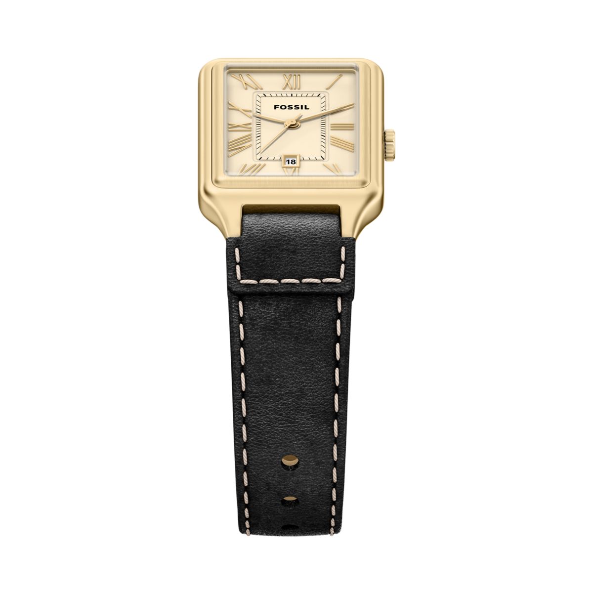 Fossil Raquel Cream Dial Black Leather Strap Women's Watch ES5505 - view 4