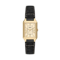 Fossil Raquel Cream Dial Black Leather Strap Women's Watch ES5505 - view 1