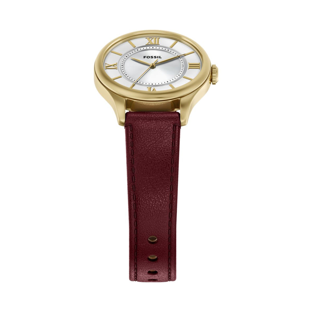 Fossil Gilmore Silver Dial Red Leather Strap Women's Watch ES5510 - view 4