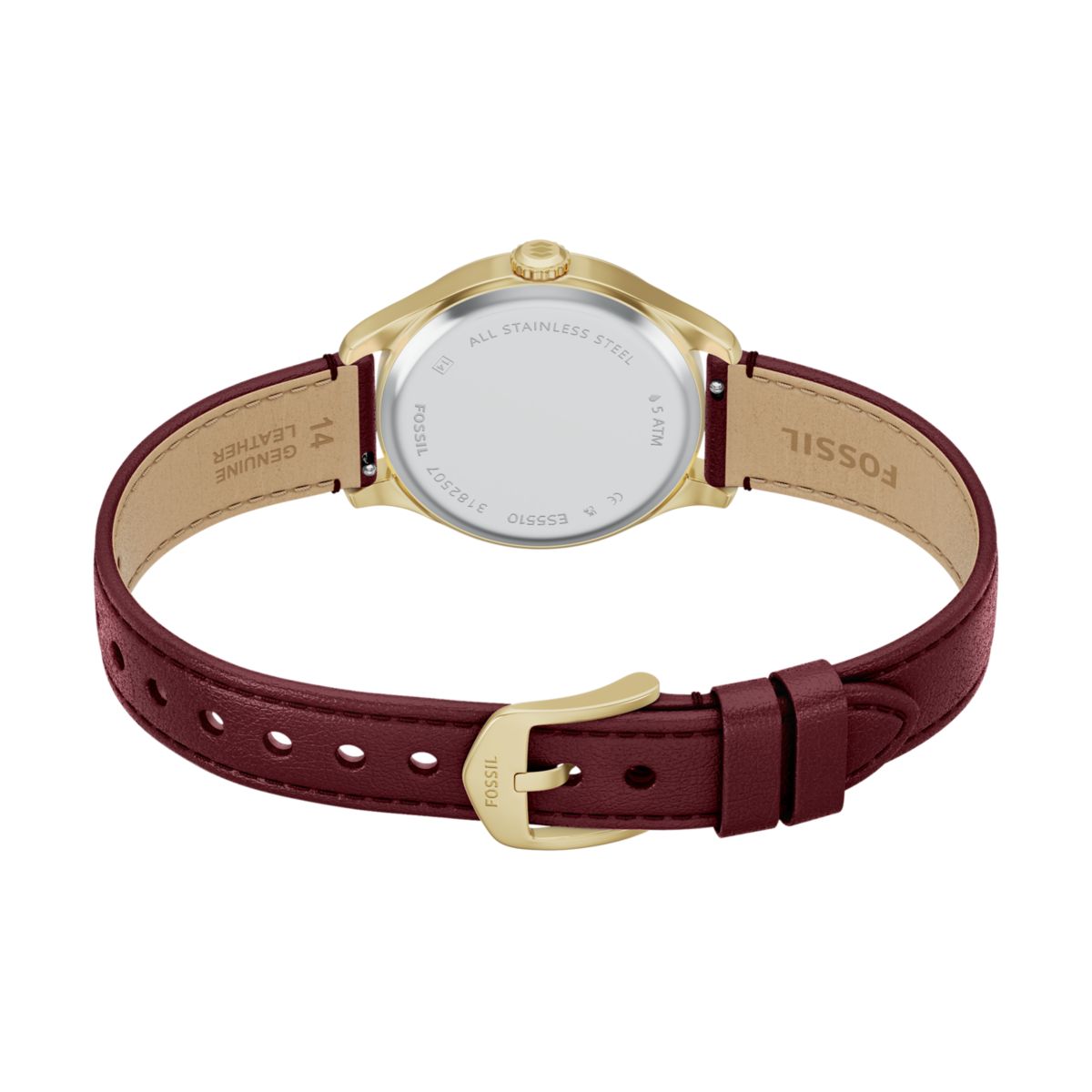 Fossil Gilmore Silver Dial Red Leather Strap Women's Watch ES5510 - view 5