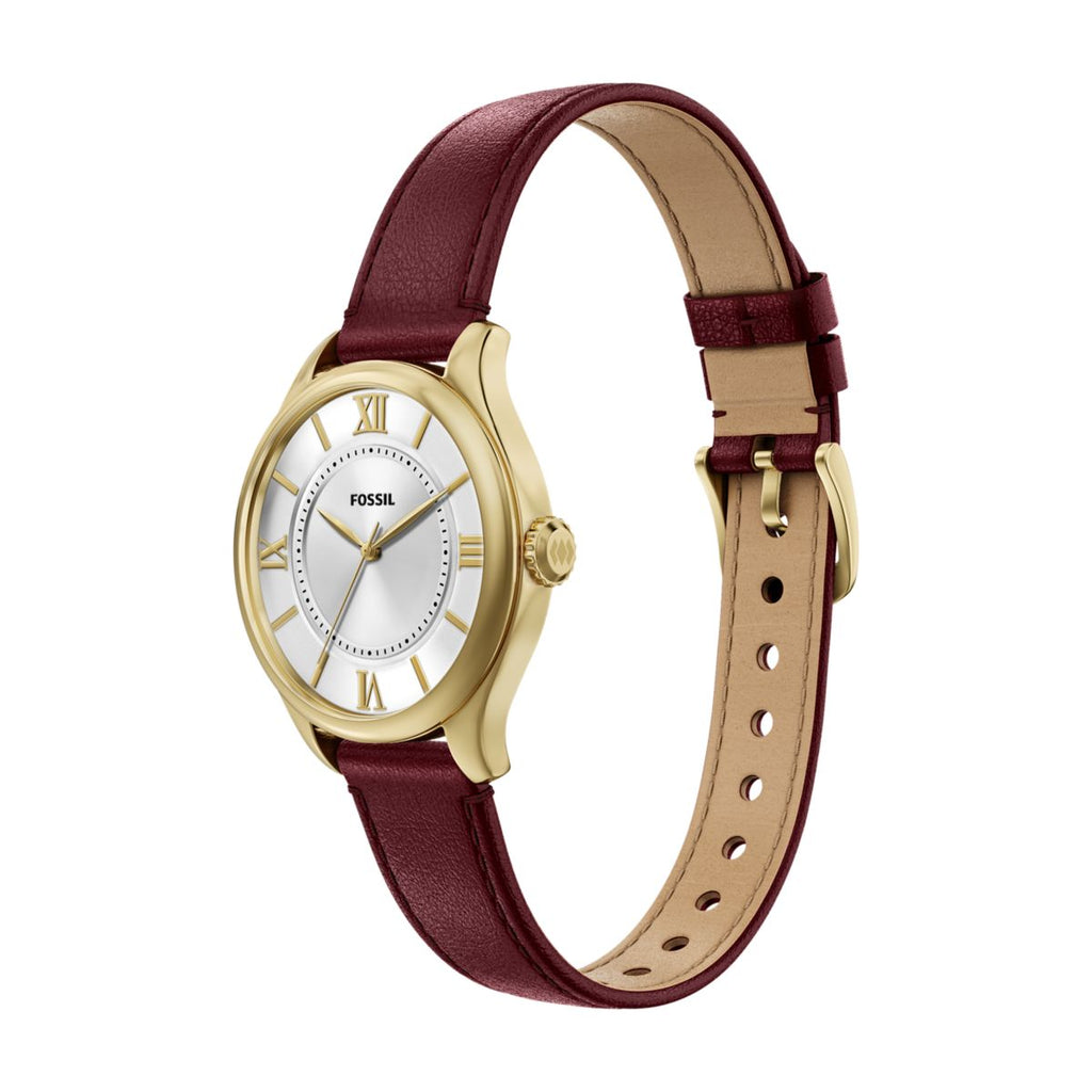 Fossil Gilmore Silver Dial Red Leather Strap Women's Watch ES5510 - view 6