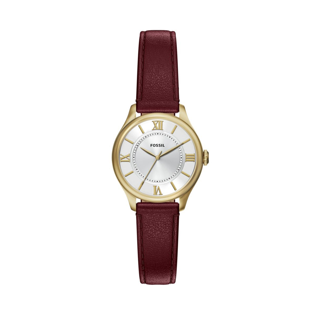 Fossil Gilmore Silver Dial Red Leather Strap Women's Watch ES5510 - view 1
