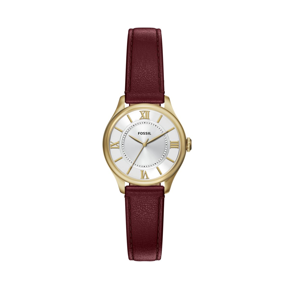 Fossil Gilmore Silver Dial Red Leather Strap Women's Watch ES5510 - view 1