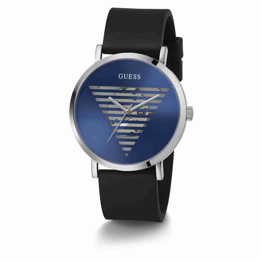 Guess Idol Blue Dial Black Silicone Strap Men's Watch GW0503G2 - view 8