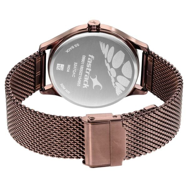 Fastrack Style Up Brown Dial Brown Stainless Steel Strap Men's Watch - view 5