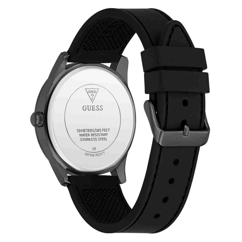 Guess Black Dial Black Silicone Strap Men's Watch GW0957G3 - view 3