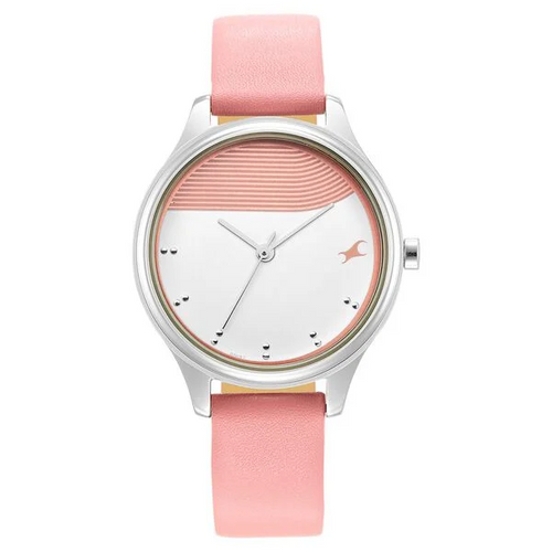 Fastrack Stunners Pink Dial Pink Leather Strap Women's Watch NR6280SL01 - view 2
