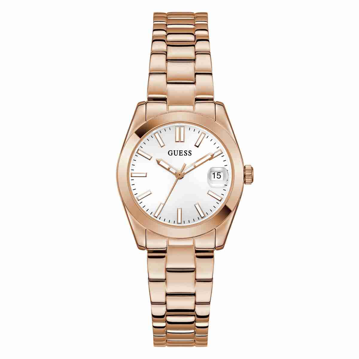 Guess Alice White Dial Rose Gold-Tone Stainless Steel Strap Women's Watch GW0934L4 - view 1
